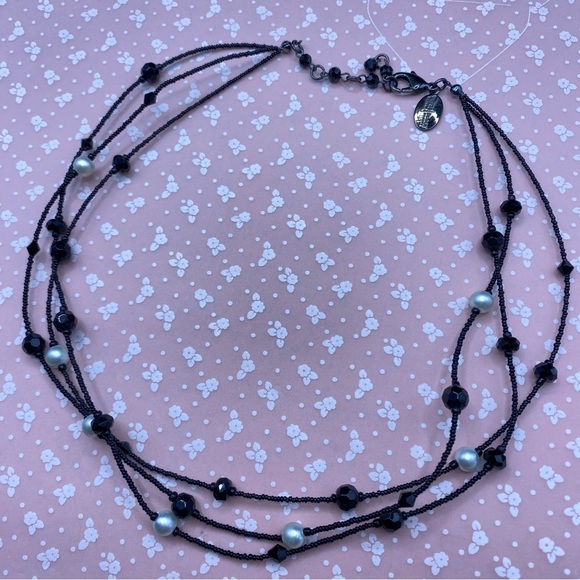 WHITE HOUSE BLACK MARKET Mini Seed Bead & Faux Pearls Triple Strand Necklace - Picture 2 of 9